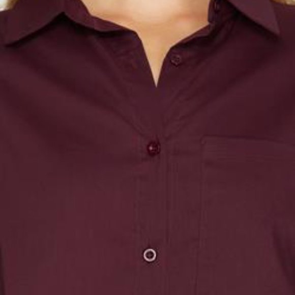 She + Sky Oxford Shirt in Plum - Picture 5 of 12